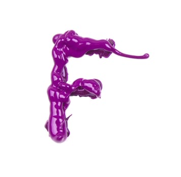 pink oil alphabet - letter F
