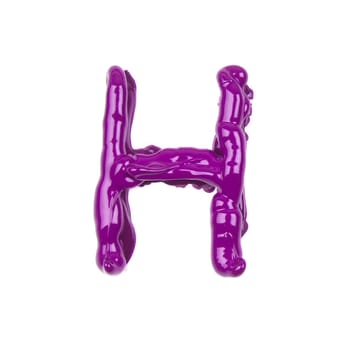 pink oil alphabet - letter H