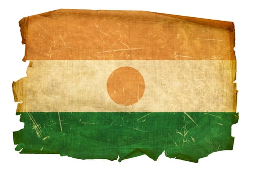 Nigerian Flag old, isolated on white background