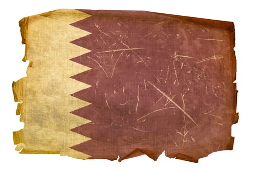 Qatar flag old, isolated on white background