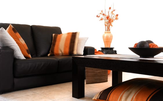 Modern Orange and Brown Interior