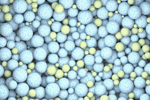 high quality rendering of abstract textured marbles in blue and green