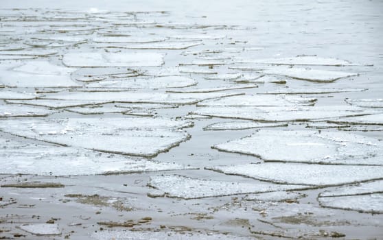 ice floating on water surface seasonal background