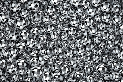 high quality rendering of abstract textured marbles in black and white