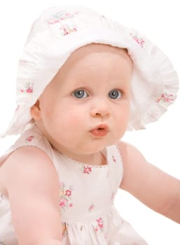 Sweet baby girl. Isolated over white background