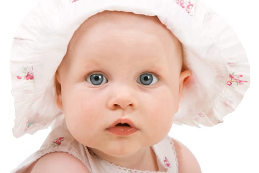 Sweet baby girl. Isolated over white background