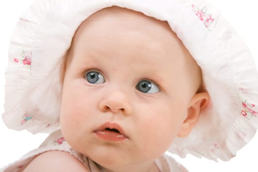 Sweet baby girl. Isolated over white background