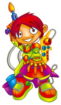 a digitally illustrated cute cartoon