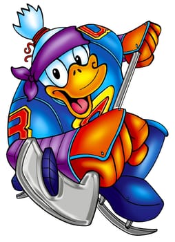 a digitally illustrated cute duck