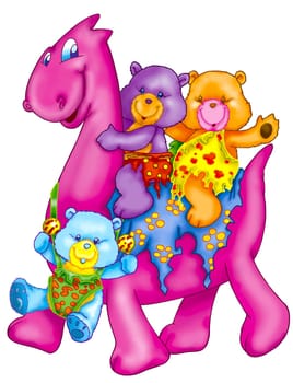 a digitally illustrated cute bears