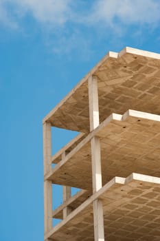 Unfinished concrete structure of a high rise builiding