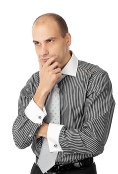 Angry businessman isolated on a white background