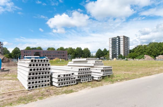 large concrete blocks ready to be used