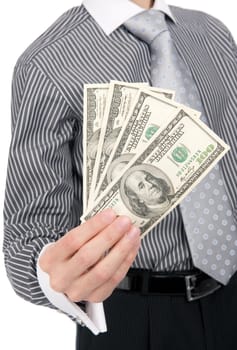 Business Man Holding Money