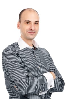 Handsome man isolated on a white