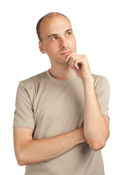 young man thinking about something