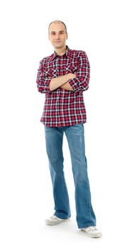 casual man standing isolated over a white background