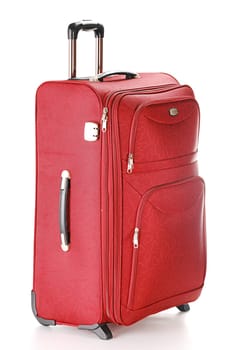 Luggage consisting of travel suitcases isolated on white