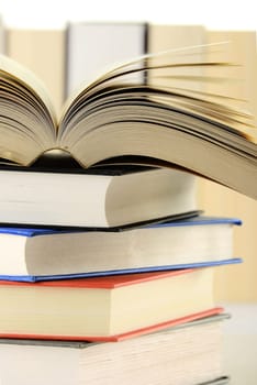 Composition with books on the table