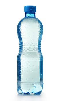 Polycarbonate plastic bottle of mineral water isolated on white background
