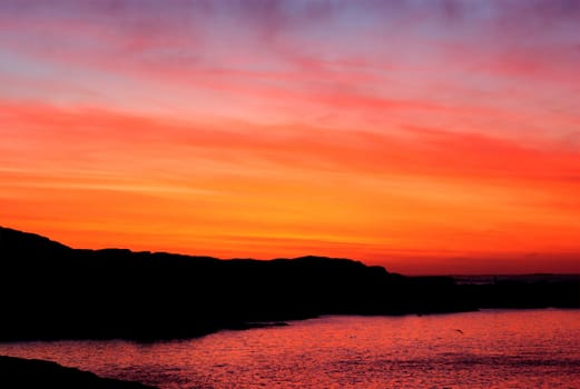 Beautiful sunset in Antarctica