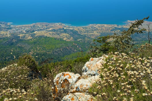 View from Kantara Castle. North Cyprus.