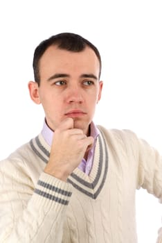 portrait of handsome young man looking away