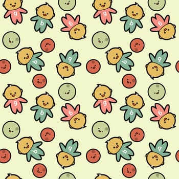 Seamless cute background with babies