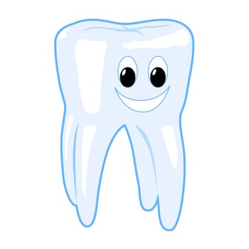 Smiling healthy tooth vector illustration isolated on white background