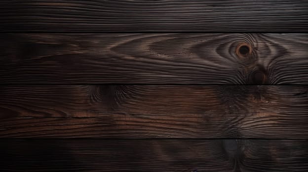 This photo features a dark wooden texture with a three-dimensional appearance, providing a rustic and natural feel to any design project. The wood background has a modern facing, professional color grading, and lighting that highlights the texture and detail of the wood. The image is captured in 8k resolution with an aspect ratio of 16:9.