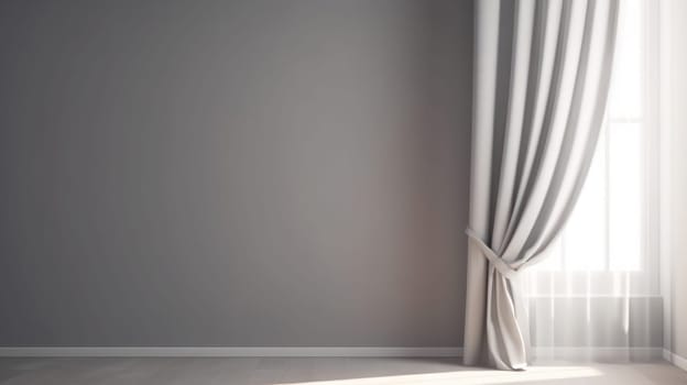 A light grey background with subtle lighting and shadowing created by window curtains on a wall, perfect for product presentations and minimalist design.