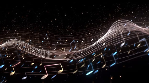 This stunning 8K photo captures a stream of musical notes passing through an optic fiber, creating a mesmerizing and ultra-realistic display. The level of detail is simply breathtaking, showcasing the intricacies of the notes as they travel through the fiber. This photo is perfect for anyone who loves music or technology and wants a unique and striking piece of art for their collection.