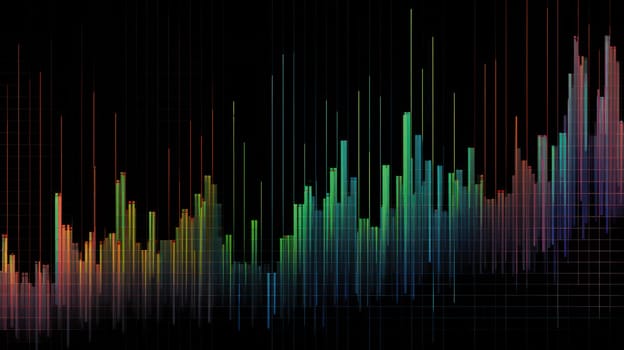 A high-resolution digital graphics stock chart in a matrix format. This image shows the performance of different stocks and financial markets in a digital format, with a modern aesthetic. The colors and lines are designed to be visually appealing and easy to understand, even for those without a financial background. This image is perfect for financial reports, presentations, and online content.