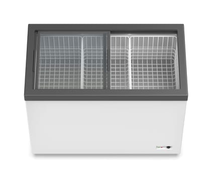 Supermarket sliding glass door island freezer