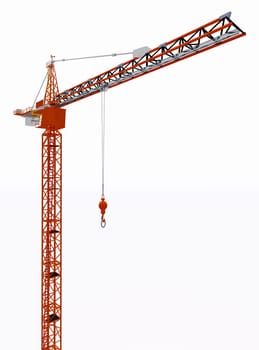 Computer generated 3D illustration with a construction crane isolated on white background