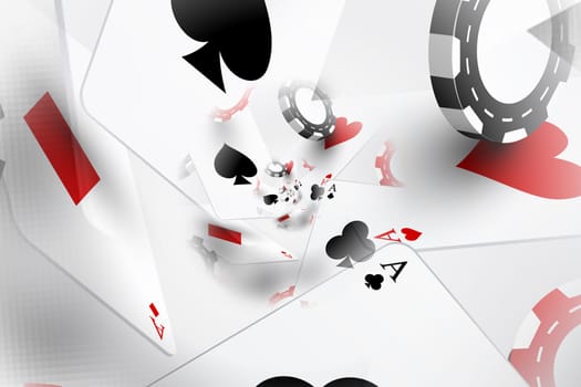 Illustration of a Background with Casino Elements. Concept of betting, gamble, game.