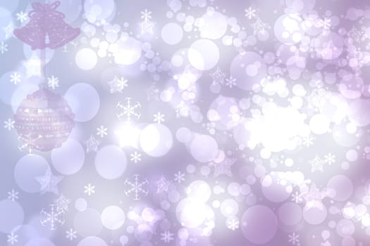 Abstract blurred festive delicate winter christmas or Happy New Year background with shiny pink and white bokeh lighted stars. Space for your design. Card concept.