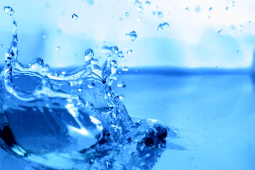 water splash macro close up