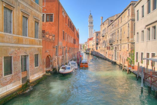Venice a landscape channels and bridges the summer is beautiful gondola