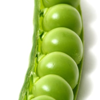peas isoladed on white macro close up