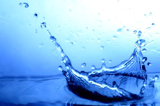 great blue water splash close up macro
