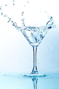 coctail splash on white background close up