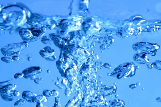 blue water bubbles macro close up
