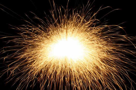 celebration sparks  on black background