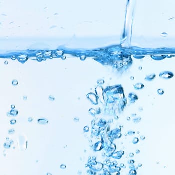 water bubbles blose up on white background