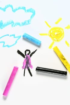 cmyk paint hand art on white paper