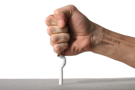 hand broke cigarette no smoke concept