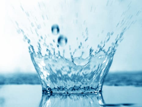 blue water splash nature background