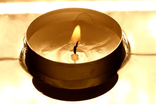 decoration fire holiday candle on water
