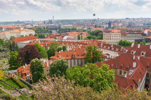 Aerial view over Old Town, Prague, Czech Republic